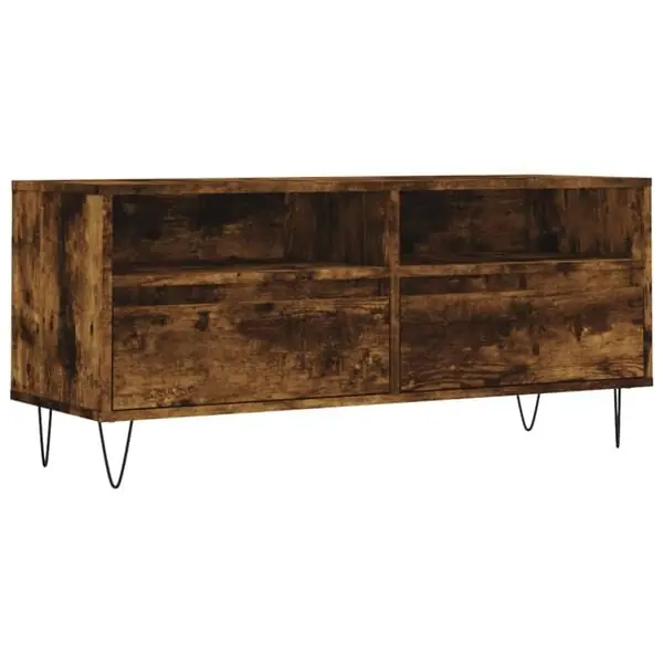 vidaXL Tv-bänk rökfärgad ek 100x34,5x44,5 cm konstruerat trä Begränsat antal