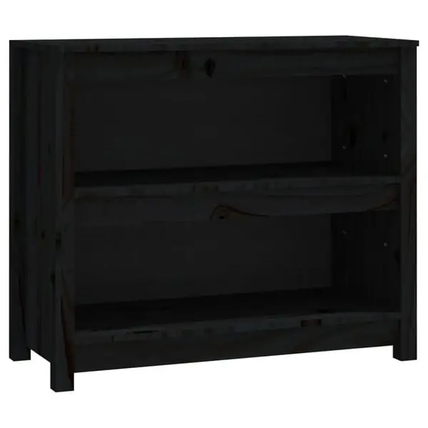 risnedsättning vidaXL Bokhylla svart 80x35x68 cm massiv furu