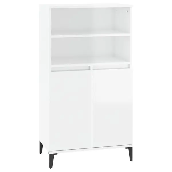 Kampanj vidaXL Högskåp vit högglans 60x36x110 cm konstruerat trä