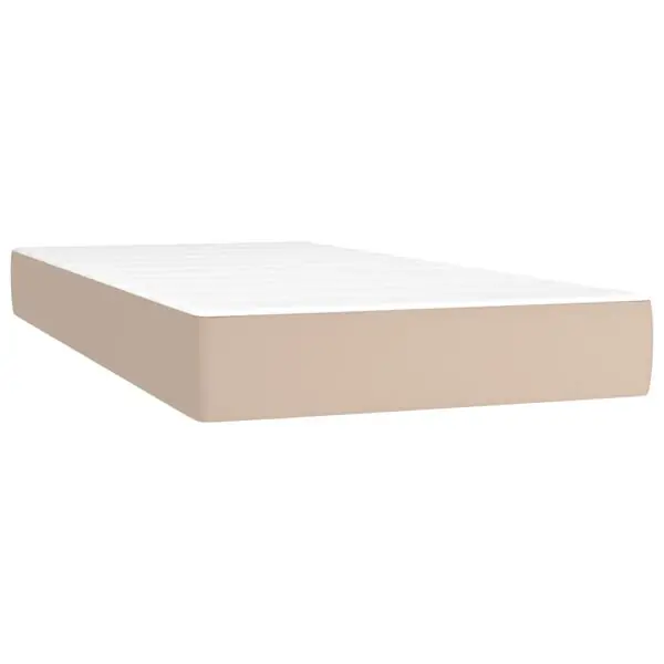 Snabb leverans vidaXL Pocketresårmadrass medium cappucino 80x200x20 cm konstläder