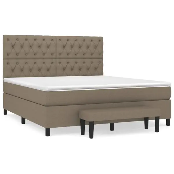 Nyhet vidaXL Ramsäng med madrass taupe 160x200 cm tyg