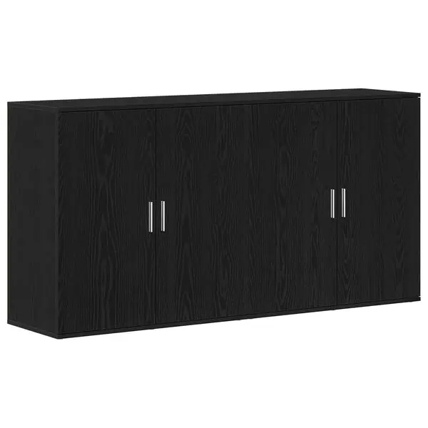 Rabatter vidaXL Sideboard 2 pcs Svart Ek 79 x 38 x 80 cm Konstruerat trä