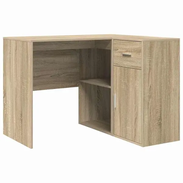 vidaXL Hörnskrivbord med låda Sonoma-ek 102 x 88 x 75 cm Fynd