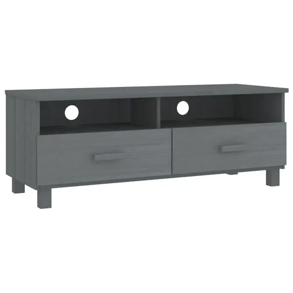 vidaXL Tv-bänk HAMAR mörkgrå 106x40x40 cm massiv furu Sista chansen