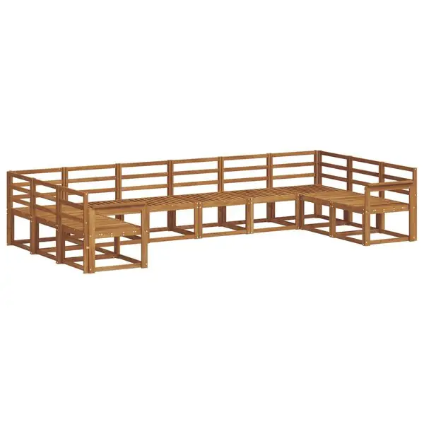 vidaXL Utomhussoffset 10 pcs Naturfärg Massivt Akaciaträ Billigare