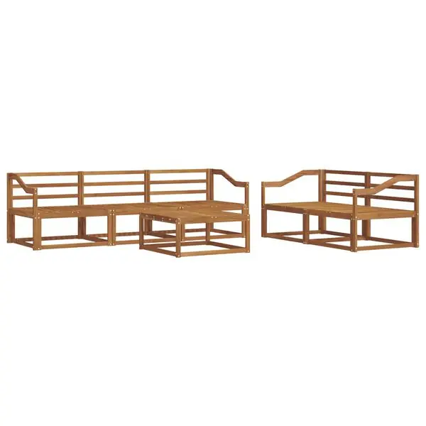 vidaXL Utomhussoffset 6 pcs Naturfärg Massivt Akaciaträ Beställ idag