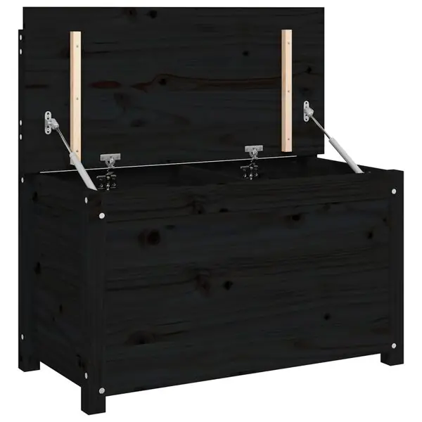vidaXL Bänk svart 80x41x77 cm massiv furu Lågt pris