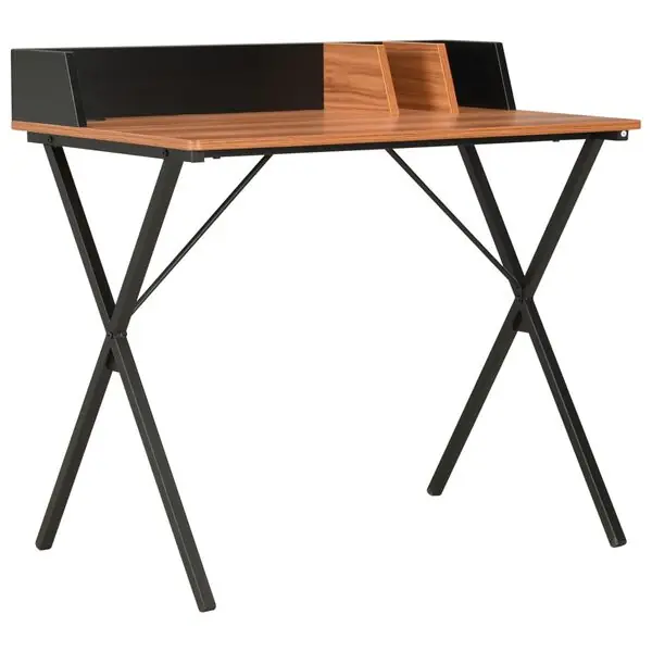 Rabatt vidaXL Skrivbord svart och brun 80x50x84 cm