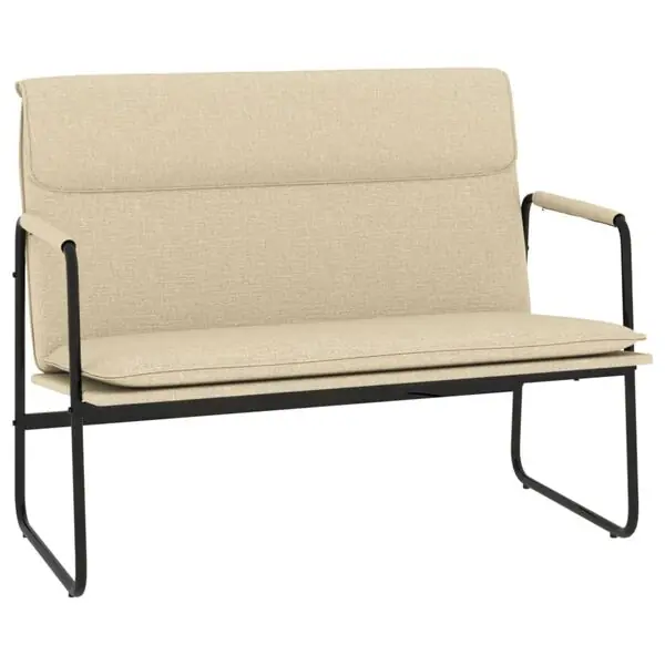 Rabatt vidaXL Bänk gräddvit 100x64x80 cm tyg