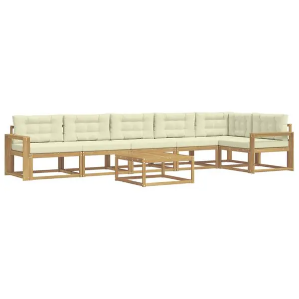 vidaXL Utomhussoffset 7 pcs Vit och grädde 79 x 79 x 37 cm Polyester Köp online