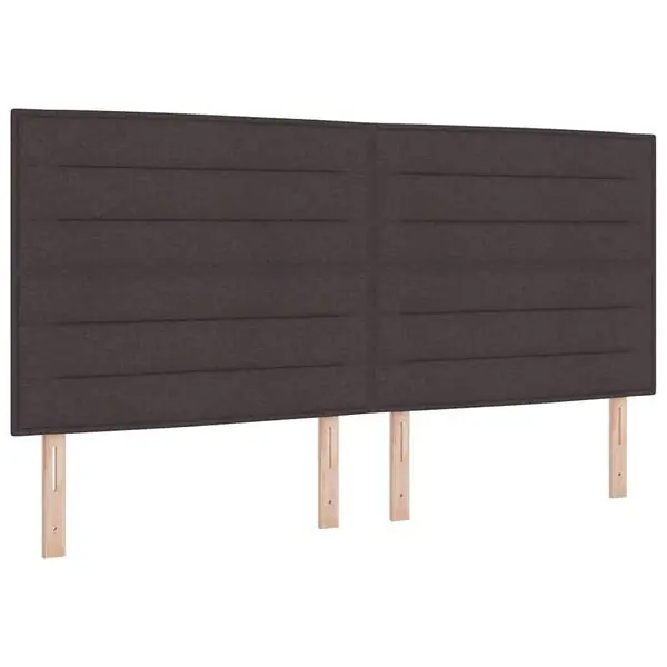vidaXL Bäddfjäder med madrass med led Mörkbrun 200 x 200 cm tyg Rabatter
