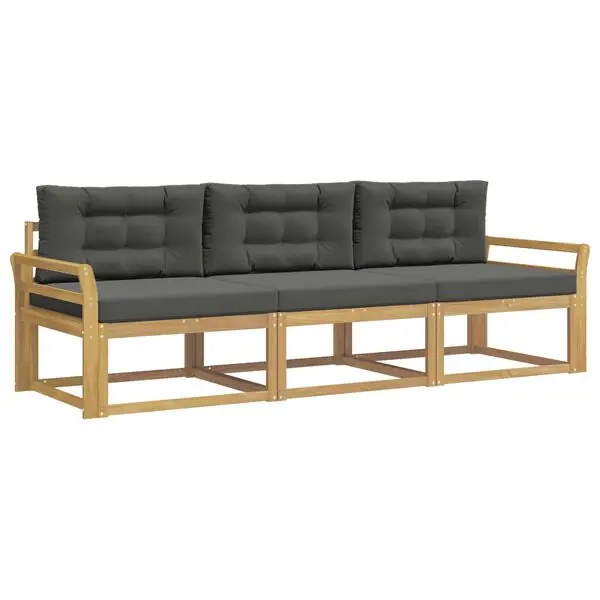 Köp nu vidaXL Utomhussoffset med kudde 3 pcs Vit och antracit Polyester