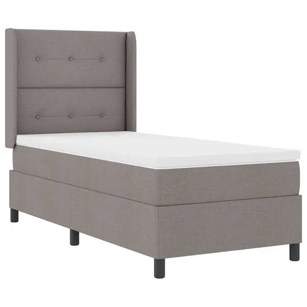 vidaXL Bäddfjäder med LED-ljusslingor Taupe 90 x 200 cm tyg Lågt pris