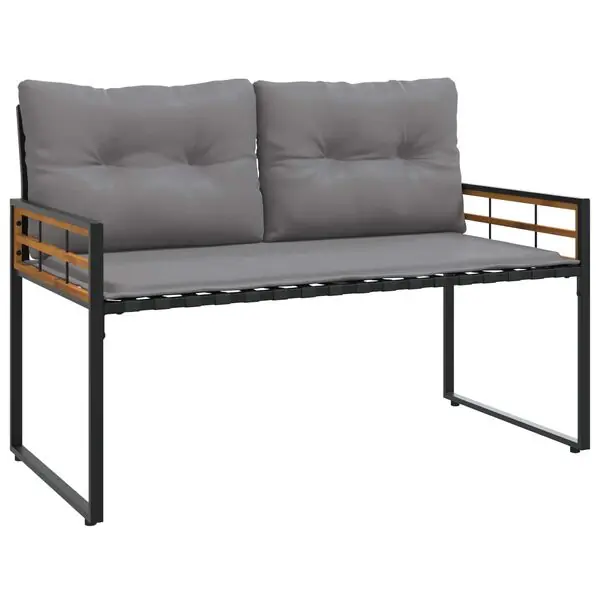 vidaXL Trälagerssoffa med kudde Enfärgad Ljusgrå 114 x 55 x 77 cm Säker betalning