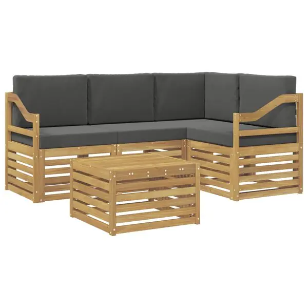 Fri frakt vidaXL Utomhussoffset 5 pcs Vit och antracit 59 x 59 x 37 cm Polyester