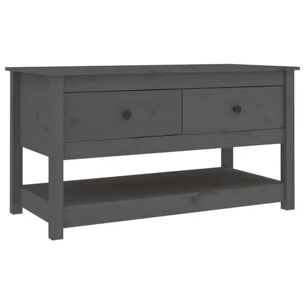 vidaXL Soffbord grå 102x49x55 cm massiv furu Snabb leverans