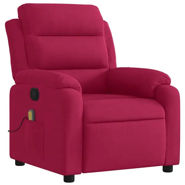 vidaXL Massagefåtölj vinröd sammet Bästa pris