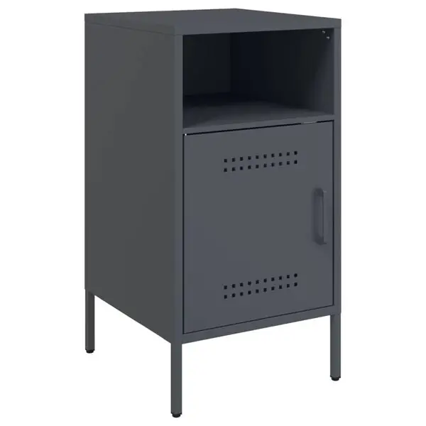 vidaXL Sängbord antracit 36x39x68 cm stål Erbjudandepris