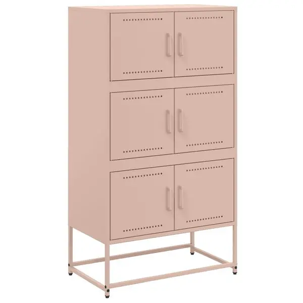 Nyhet vidaXL Skänk rosa 68,5x38,5x123,5 cm stål