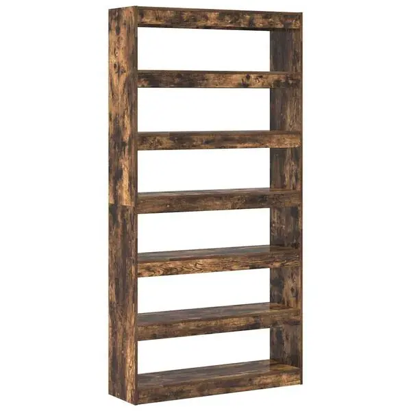 Billig vidaXL Bokskåp Rökt ek 100 x 30 x 198 cm Konstruerat trä