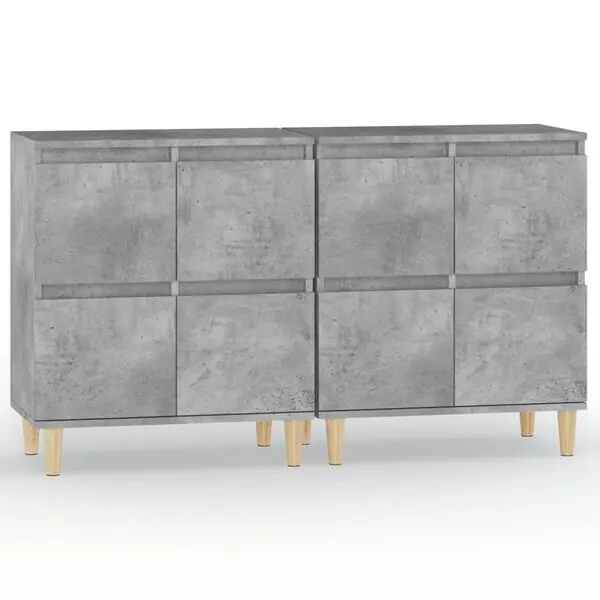 vidaXL Skänk 2 st betonggrå 60x35x70 cm konstruerat trä Expressleverans