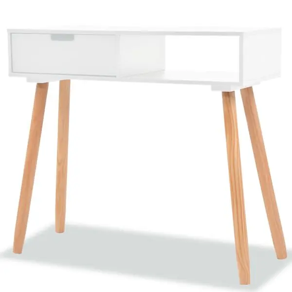 vidaXL Konsolbord massiv furu 80x30x72 cm vit Fynd