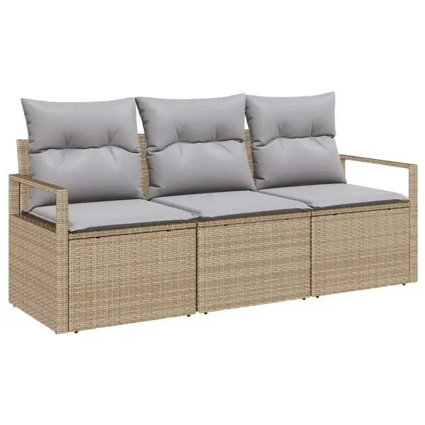 vidaXL Soffset 3 pcs Beige konstrotting I lager