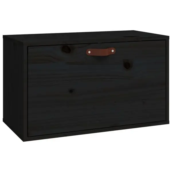 Begränsad tid vidaXL Väggskåp svart 60x30x35 cm massiv furu