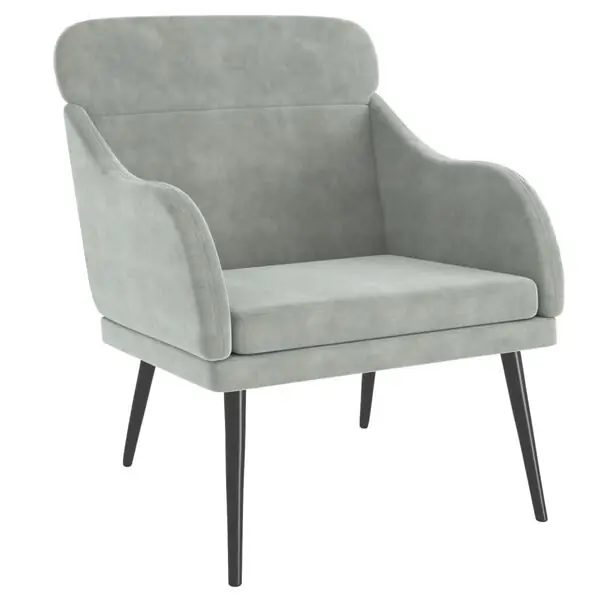 Extra rabatt vidaXL Fåtölj Ljusgrå 63x76x80 cm sammet