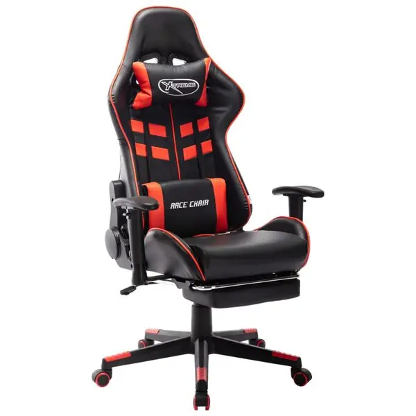 Reapris vidaXL Gamingstol med fotstöd svart och röd konstläder
