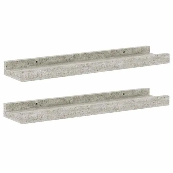 Rea vidaXL Vägghyllor 2 st betonggrå 40x9x3 cm
