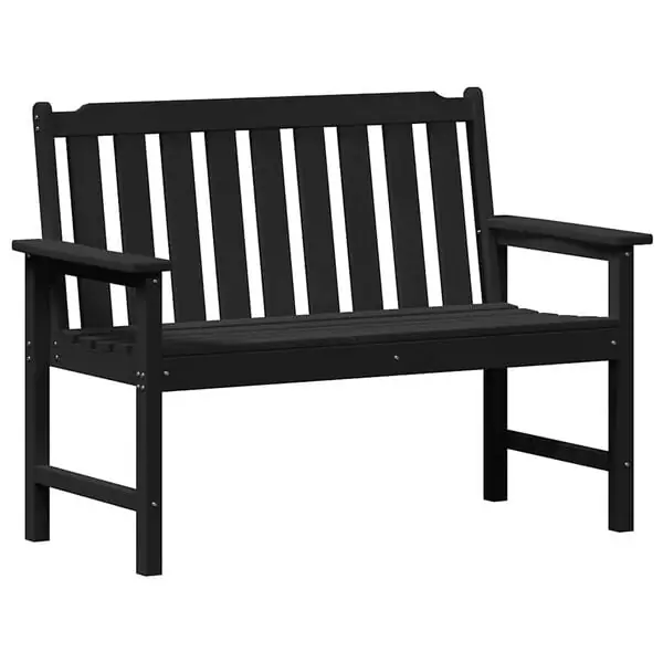 vidaXL Trädgårdsbänk Svart 120 x 59 x 88 cm HDPE Rabatter