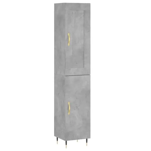 vidaXL Högskåp betonggrå 34,5x34x180 cm konstruerat trä Begränsat erbjudande