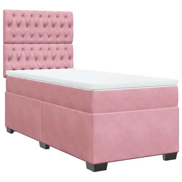 vidaXL Ramsäng med madrass rosa 80x200 cm sammet Lägg i varukorgen