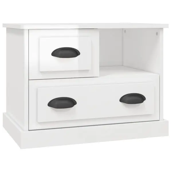 vidaXL Sängbord vit högglans 60x39x45 cm Lågt pris