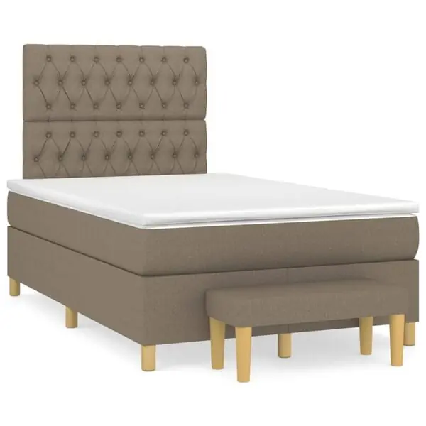 vidaXL Ramsäng med madrass taupe 120x200 cm tyg Endast idag