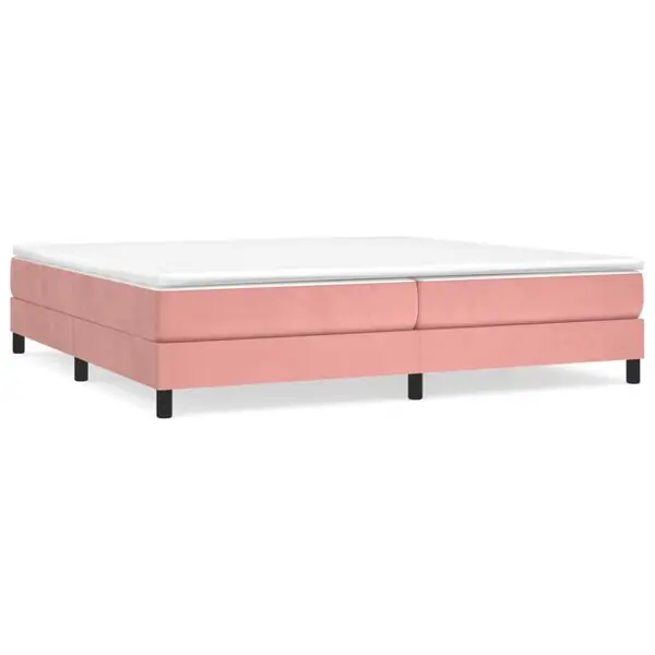 vidaXL Ramsäng med madrass rosa 200x200 cm sammet Begränsat antal