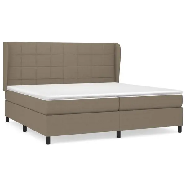 vidaXL Ramsäng med madrass taupe 200x200 cm tyg Nyhet
