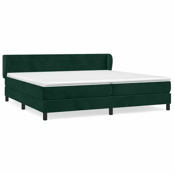 vidaXL Ramsäng med madrass mörkgrön 200x200 cm sammet Fynd