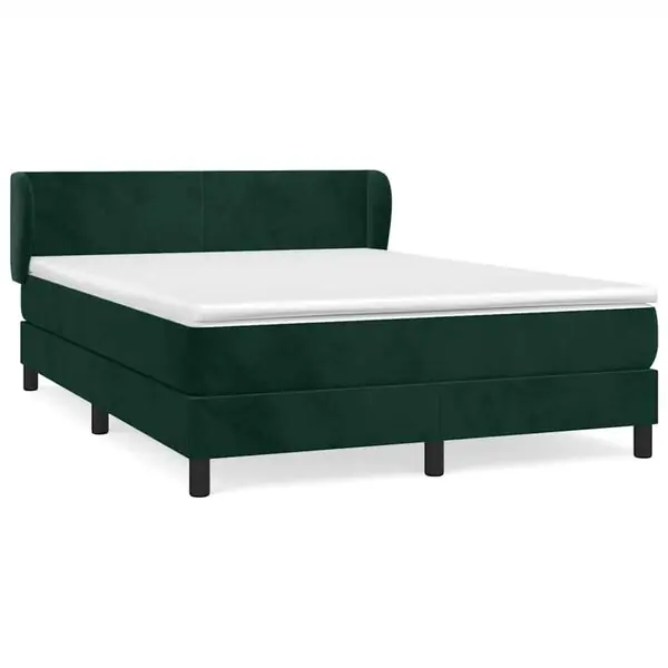 Kundfavorit vidaXL Ramsäng med madrass mörkgrön 140x190 cm sammet