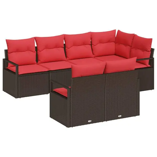 Endast denna vecka vidaXL Soffset 7 pcs Brun konstrotting