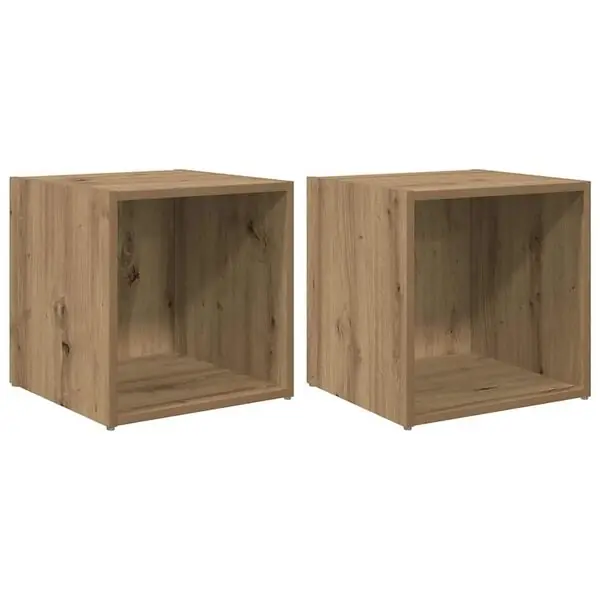 vidaXL TV-bänkset 2 pcs Artisan Ek 37 x 35 x 37,5 cm Konstruerat trä Outlet