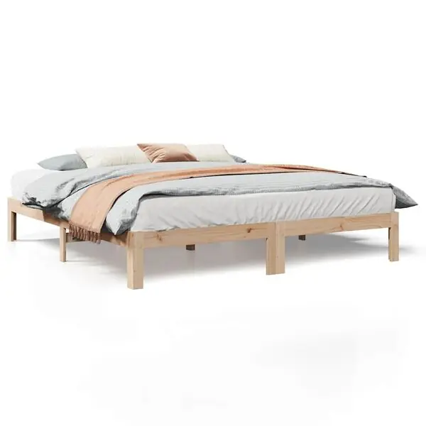 vidaXL Sängram utan madrass 160x200 cm massiv furu Nedsatt pris
