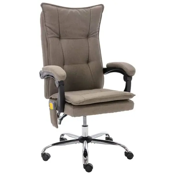 vidaXL Massagekontorsstol taupe tyg Köp nu