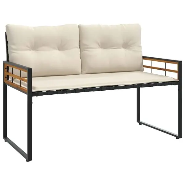 vidaXL Trälagerssoffa med kudde Enfärgad Kräm 114 x 55 x 77 cm Lägg i varukorgen