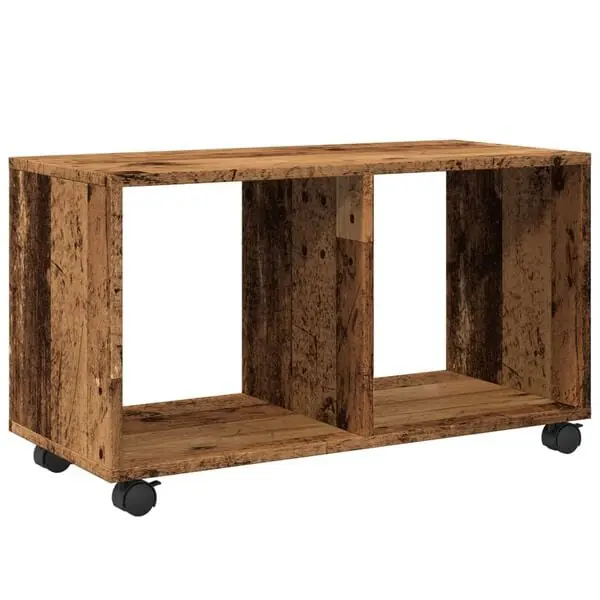 Populär vidaXL Skåp med hjul åldrat trä 72x33x42,5 cm konstruerat trä