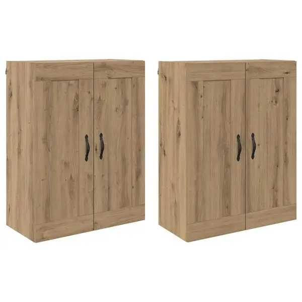 vidaXL Väggmonterat skåp 2 pcs Artisan Ek 69,5 x 34 x 90 cm Rabatter