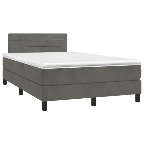 vidaXL Ramsäng med madrass mörkgrå 120x190 cm sammet Fri frakt