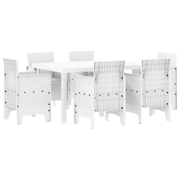Billig vidaXL Trädgårdsmöbelset 7 pcs Vit Polt rotting