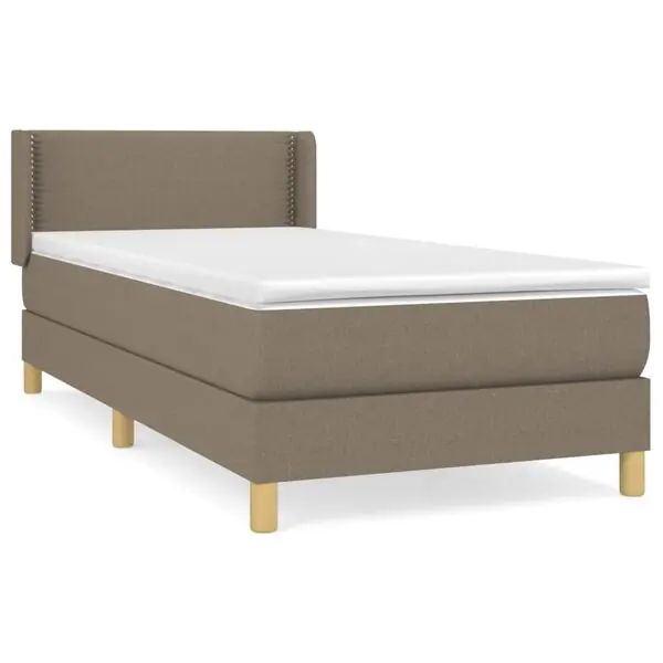 vidaXL Ramsäng med madrass taupe 90x190 cm tyg Rabatt